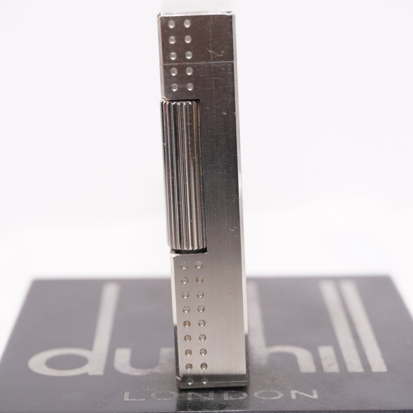Dunhill Lighter Chromium plate Pindot Pattern_Ultrasonically cleaned _Working