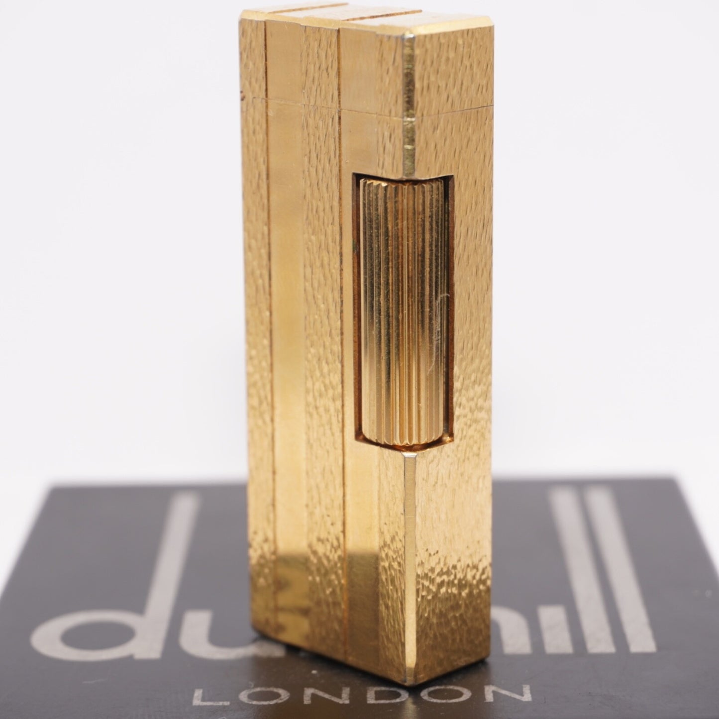 Dunhill Gold Rollagas Lighter Three Gold Line_Ultrasonically cleaned_WORKING
