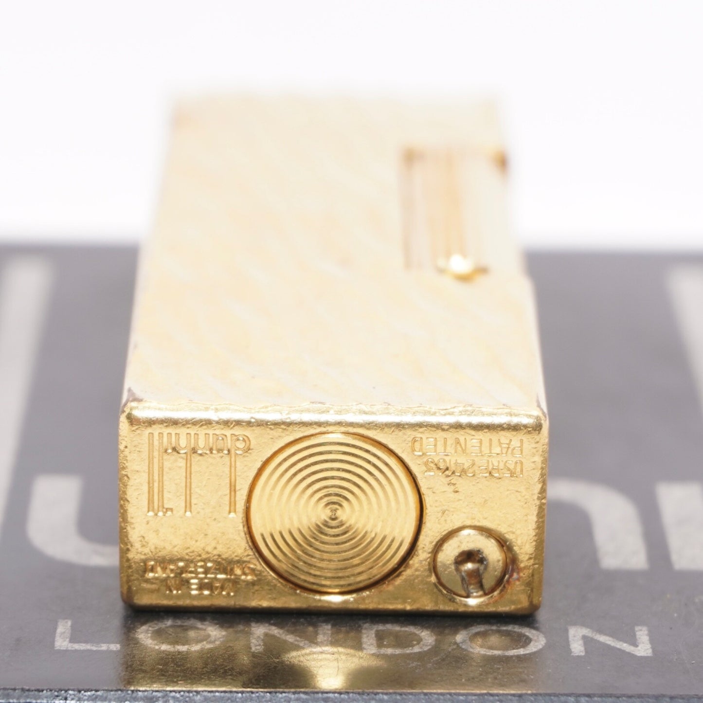 Dunhill Dome Lighter Gold plated with Red Lacquer_ Fully Working Condition