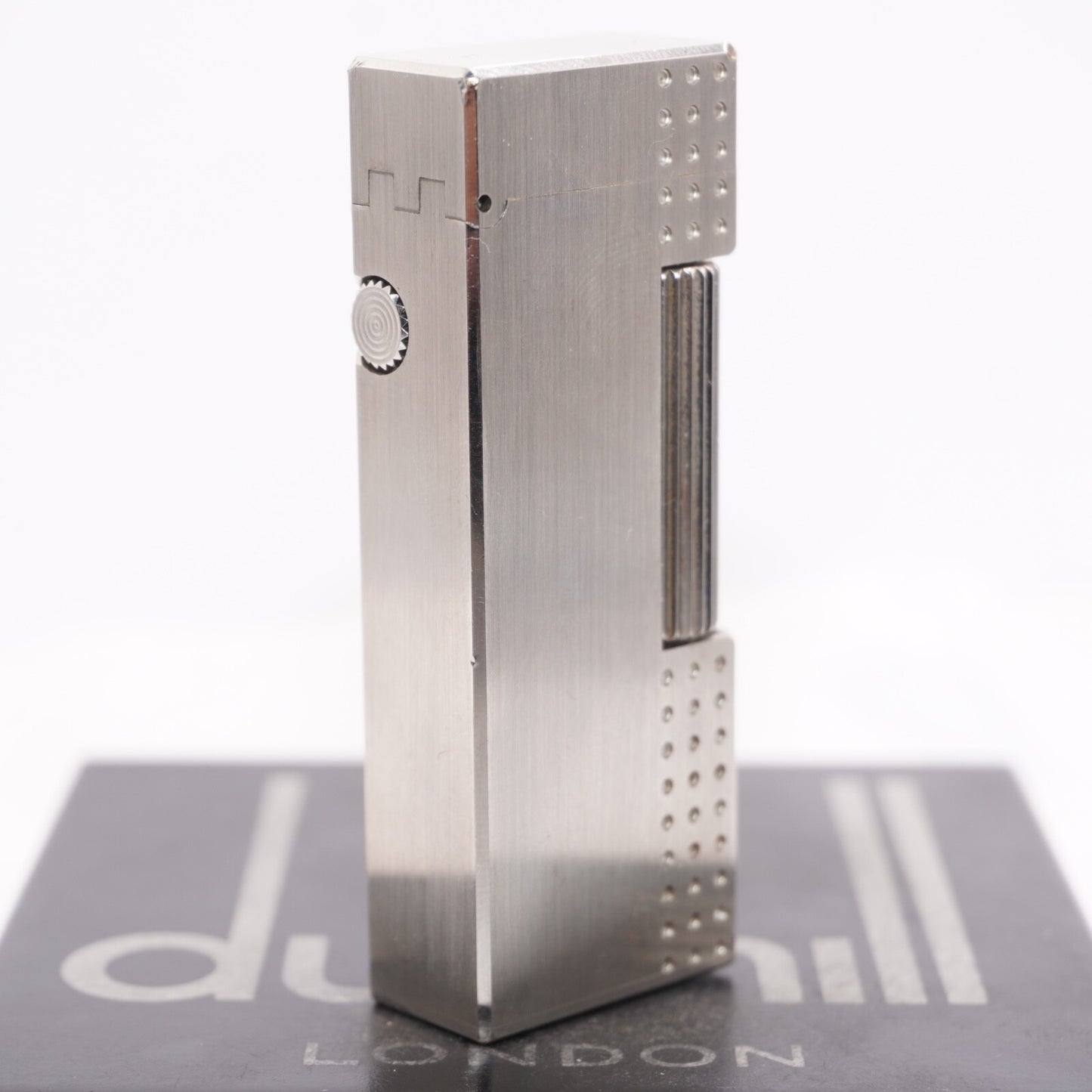 Dunhill Lighter Chromium plate Pindot Pattern_Ultrasonically cleaned _Working