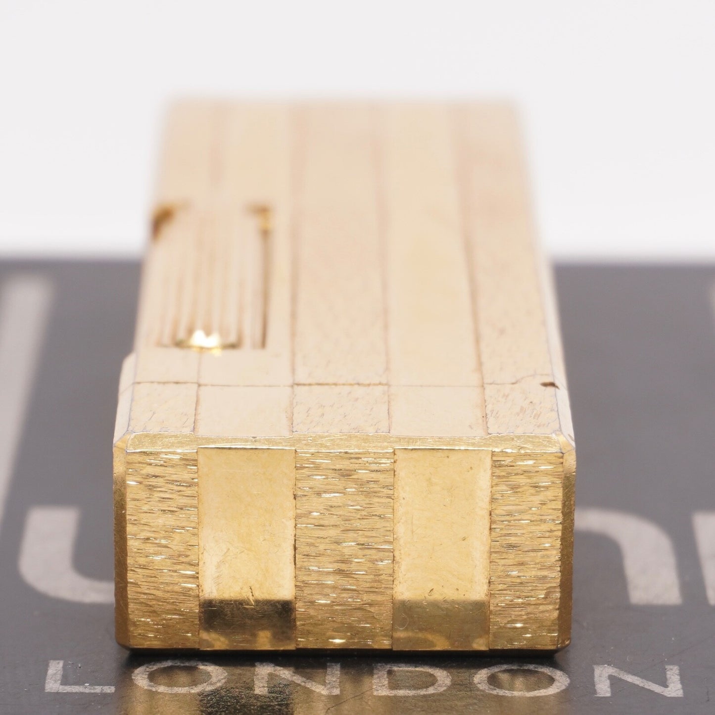 Dunhill Gold Rollagas Lighter Three Gold Line_Ultrasonically cleaned_WORKING