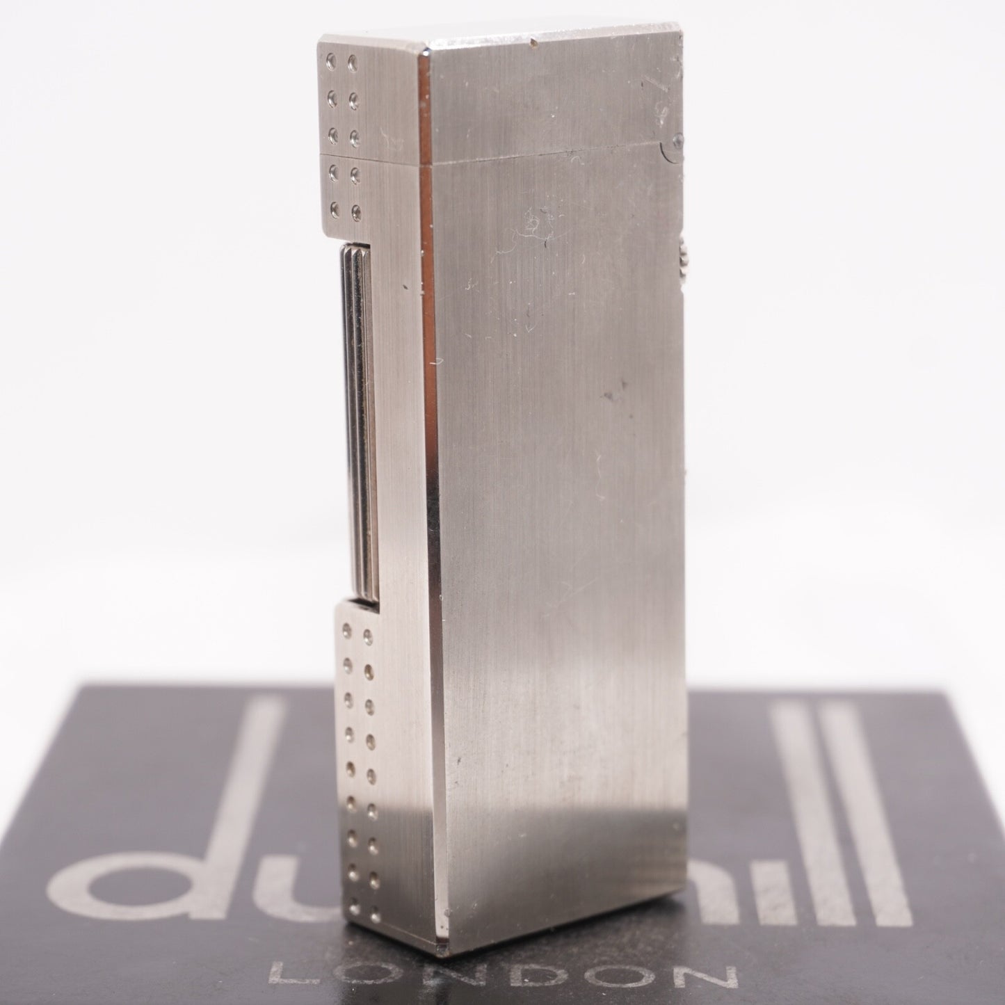 Dunhill Lighter Chromium plate Pindot Pattern_Ultrasonically cleaned _Working