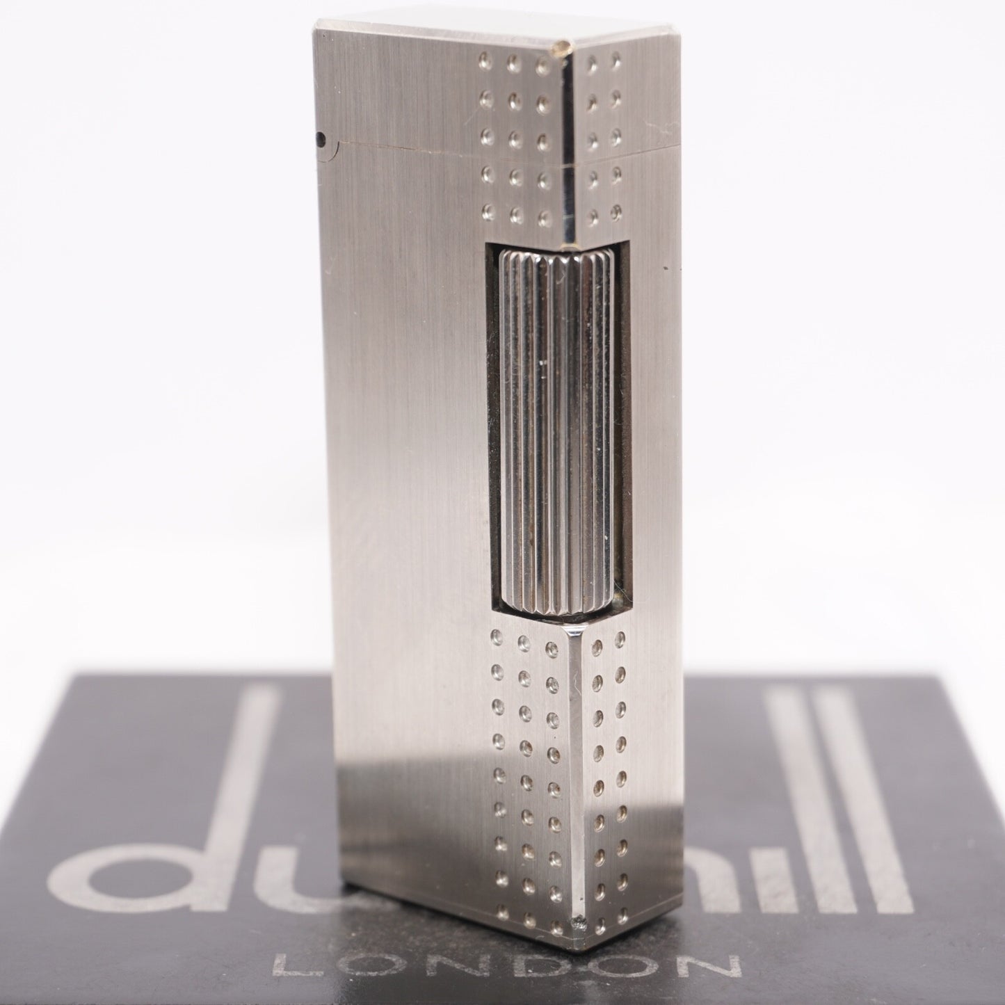 Dunhill Lighter Chromium plate Pindot Pattern_Ultrasonically cleaned _Working