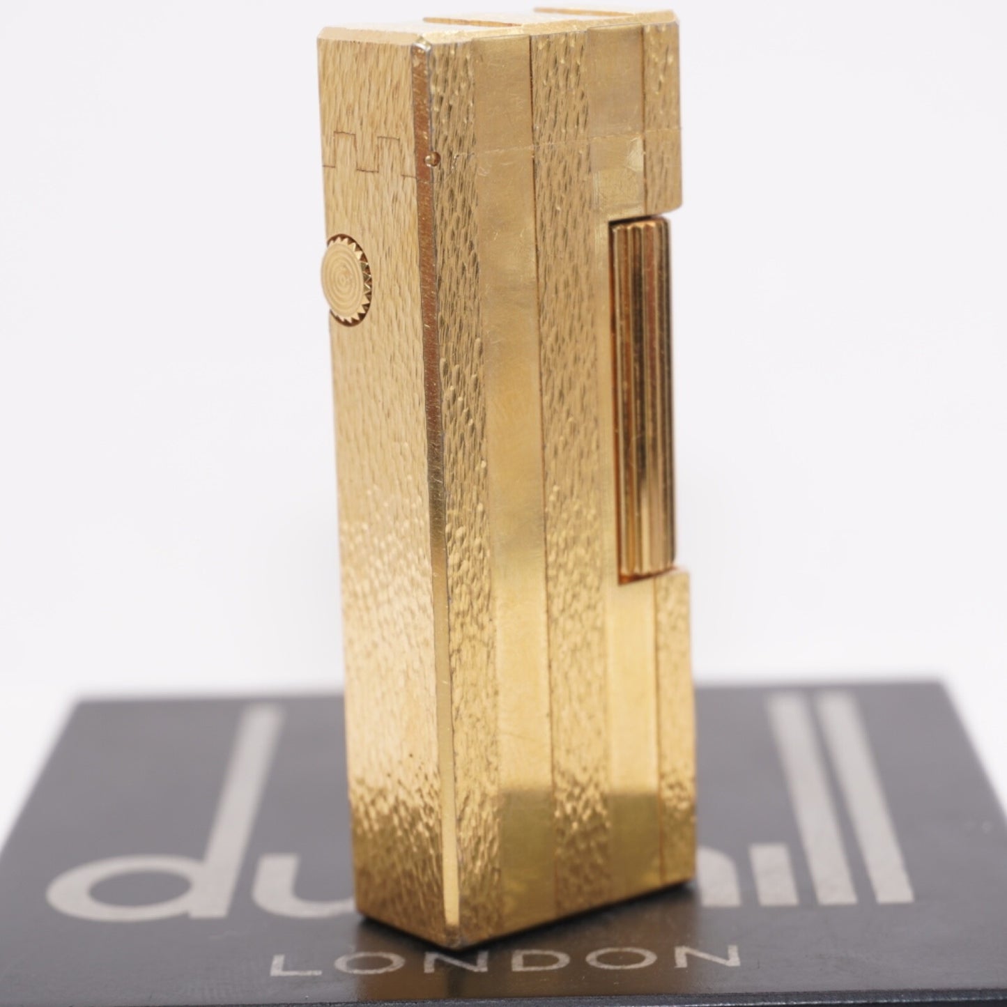 Dunhill Gold Rollagas Lighter Three Gold Line_Ultrasonically cleaned_WORKING