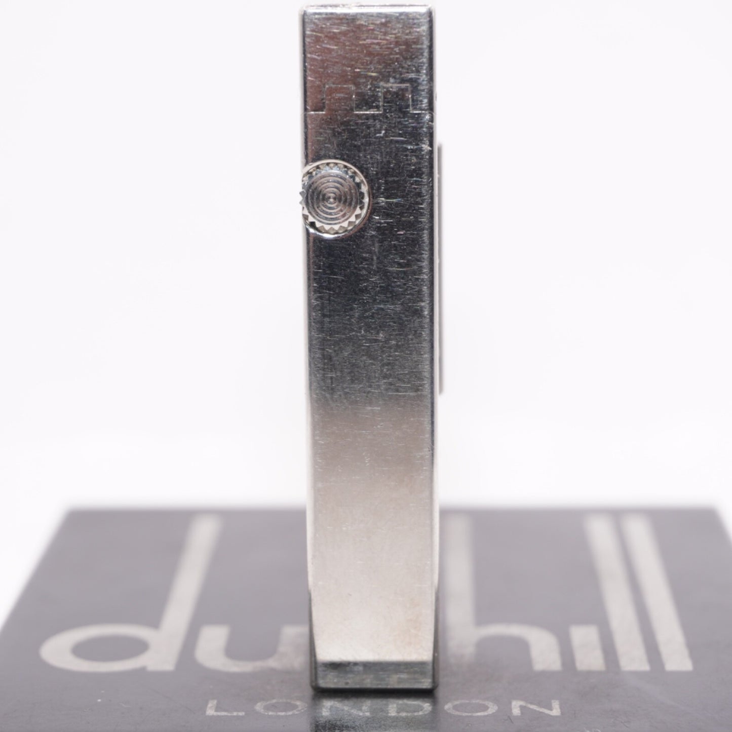 Dunhill Lighter Geometrical Pattern Chrome Plate_Ultrasonically cleaned _Working