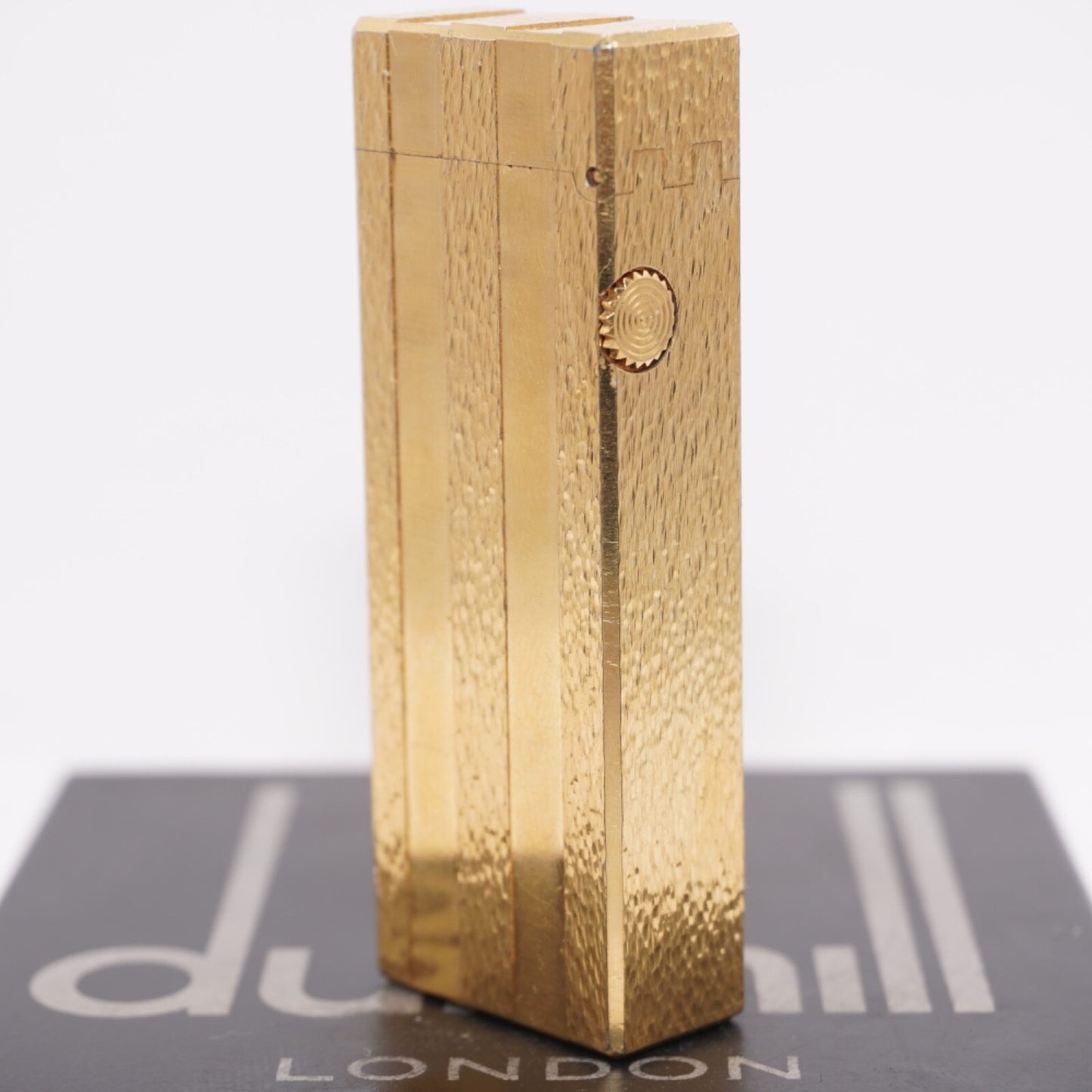 Dunhill Gold Rollagas Lighter Three Gold Line_Ultrasonically cleaned_WORKING
