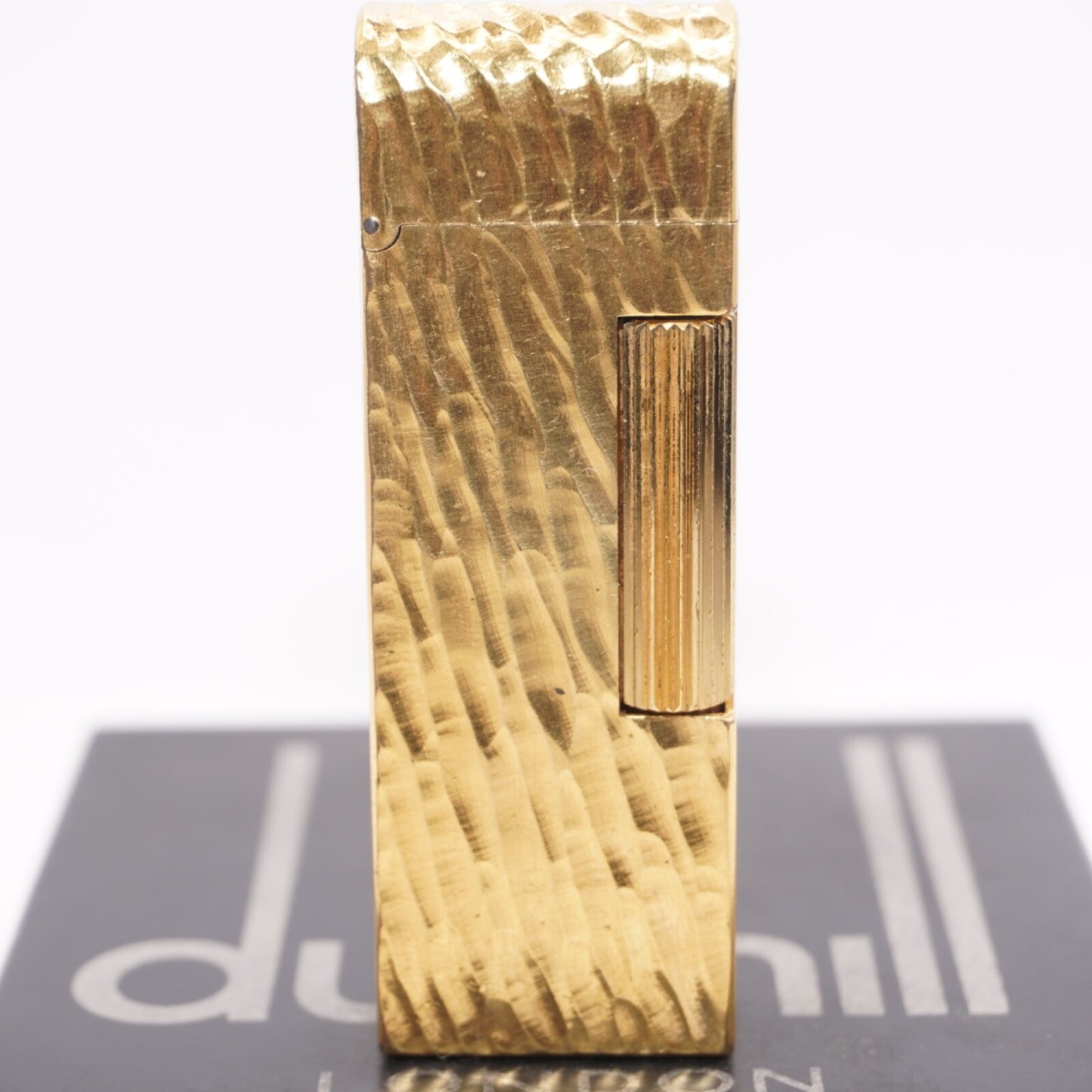 Dunhill Dome Lighter Gold plated with Red Lacquer_ Fully Working Condition