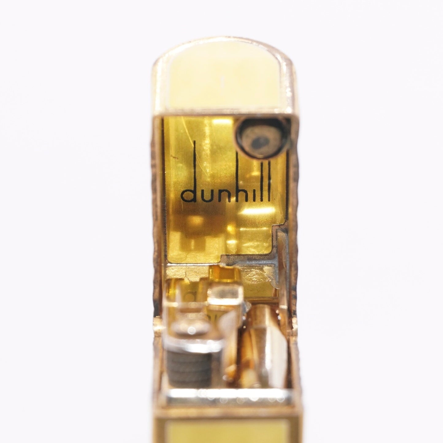 Dunhill Dome Lighter Gold plated with Yellow Lacquer_ Fully Working Condition