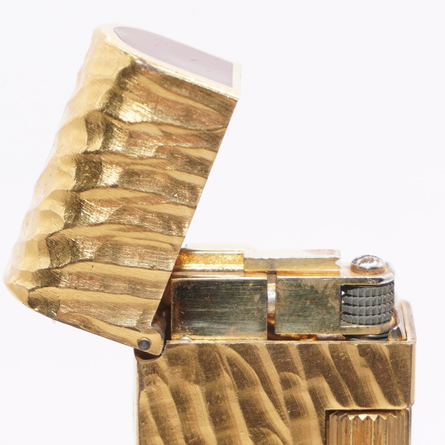 Dunhill Dome Lighter Gold plated with Red Lacquer_ Fully Working Condition