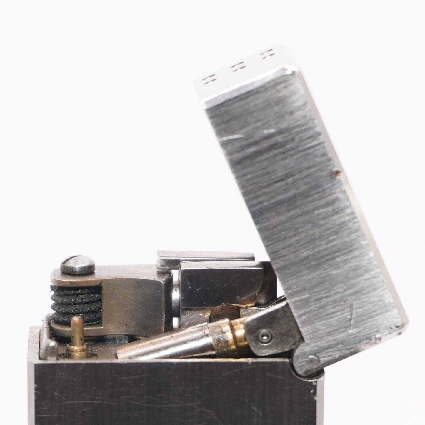 Dunhill Lighter Chromium plate Pindot Pattern_Ultrasonically cleaned _Working