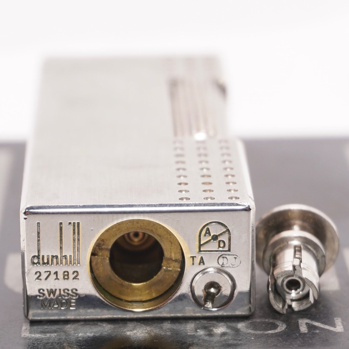 Dunhill Lighter Chromium plate Pindot Pattern_Ultrasonically cleaned _Working