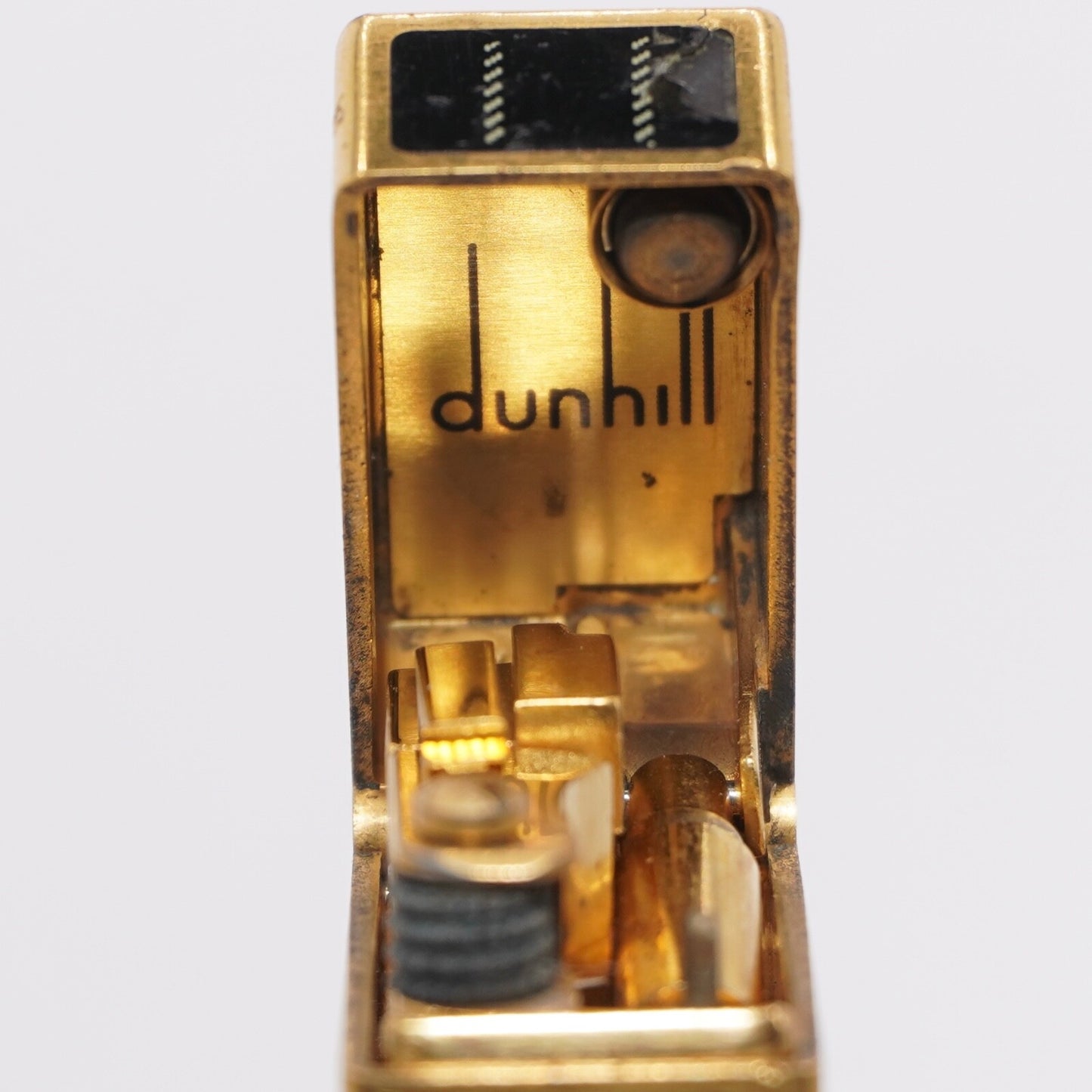 Dunhill Lighter BLACK Enamel Gold stripe Pattern_Ultrasonically cleaned