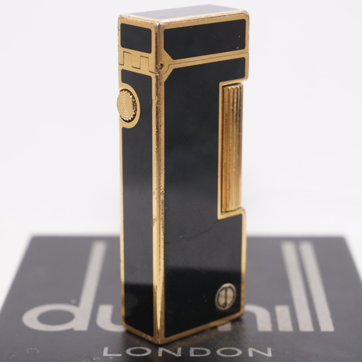 Dunhill Lighter BLACK Crane Pattern with Accessorizes_Ultrasonically cleaned