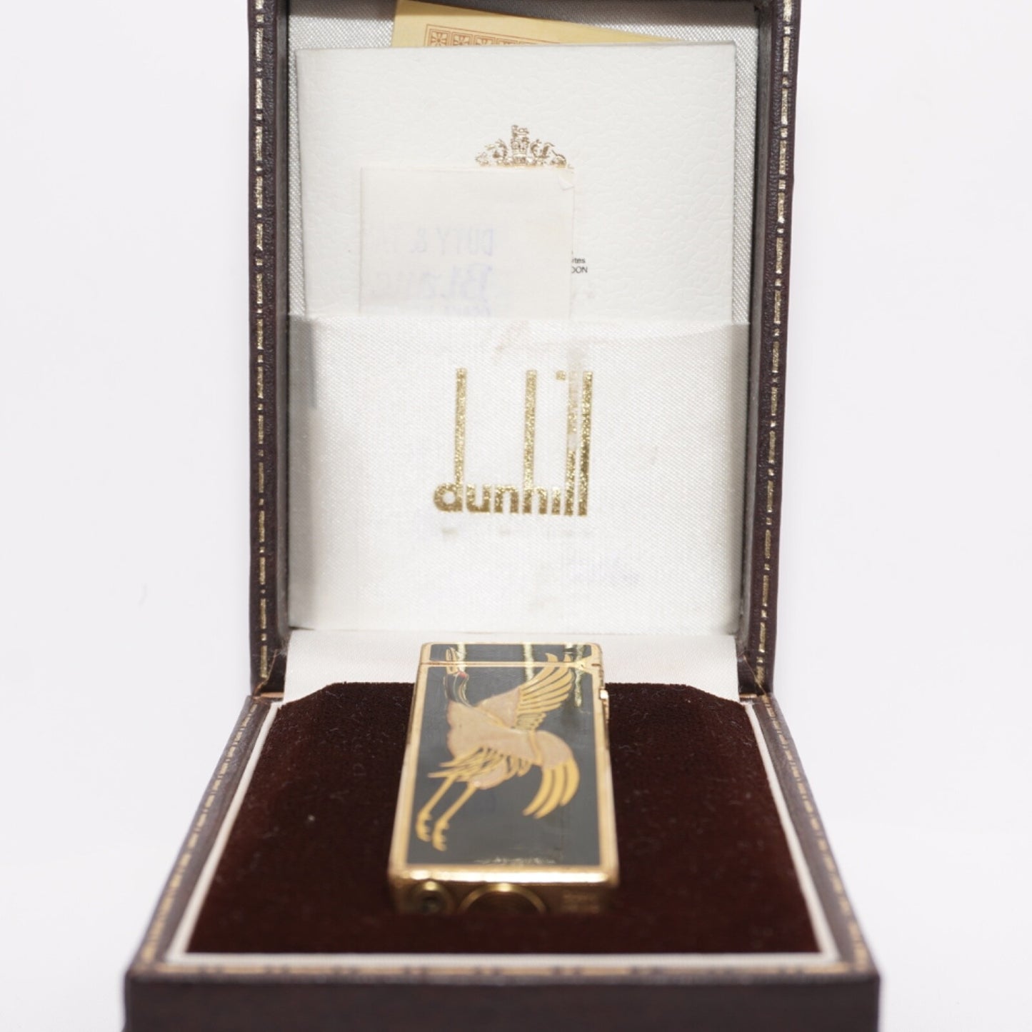 Dunhill Lighter BLACK Crane Pattern with Accessorizes_Ultrasonically cleaned