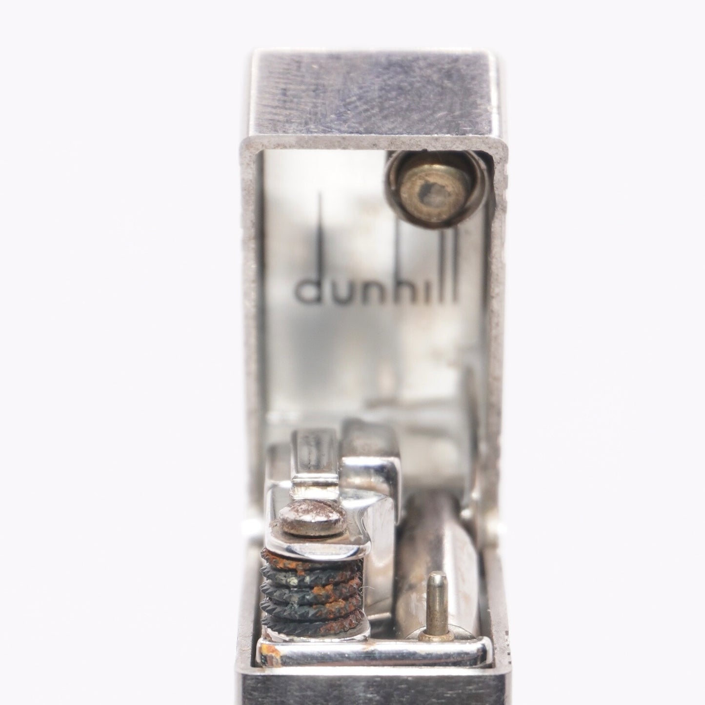 Dunhill Lighter Geometrical Pattern Chrome Plate_Ultrasonically cleaned _Working