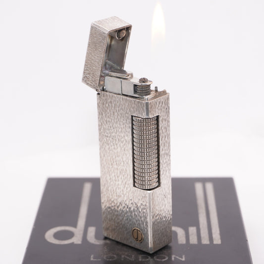Dunhill Lighter Silver Sand Pattern-Ultrasonically Cleaned_Working