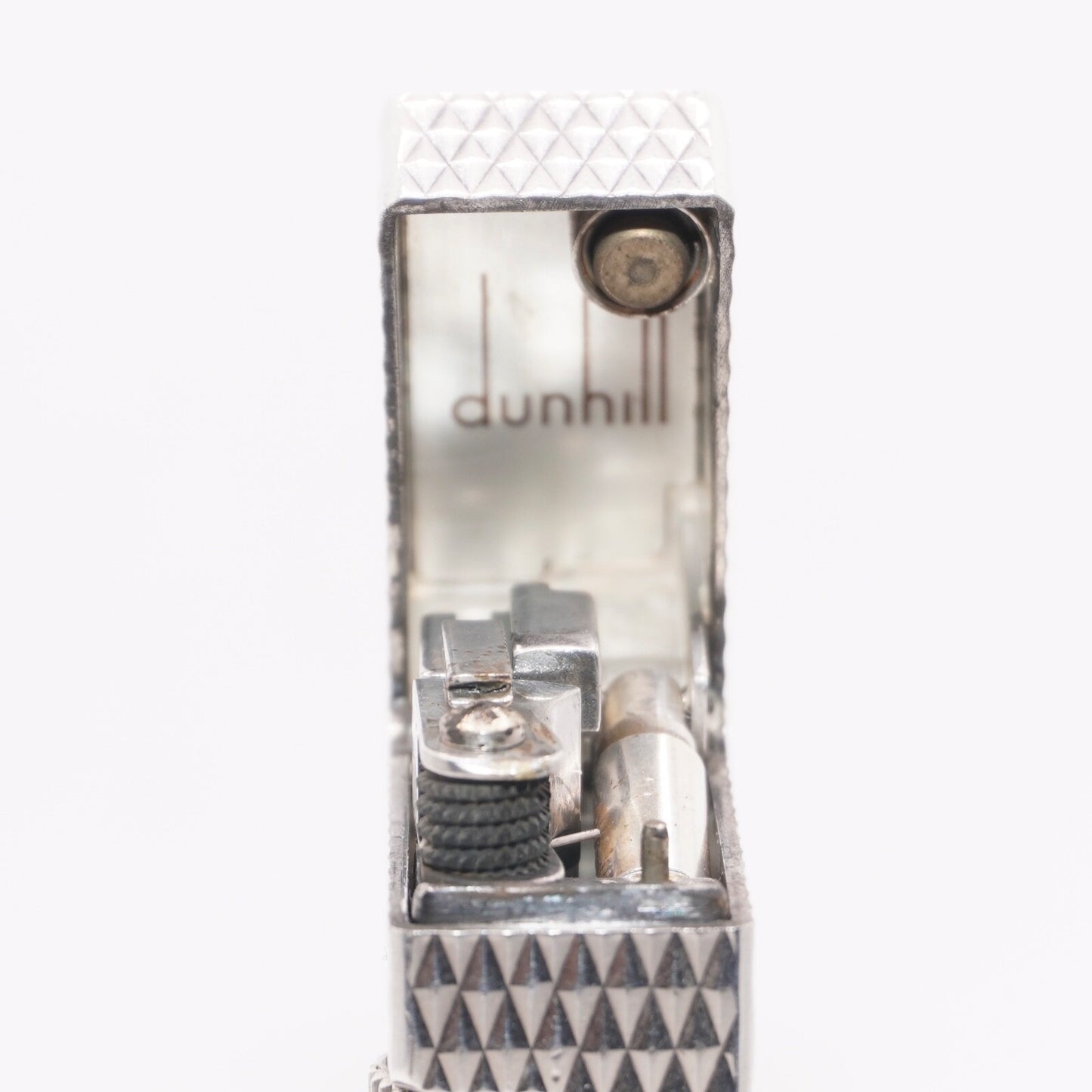 Dunhill Lighter Silver Diamond Pattern-Ultrasonically cleaned