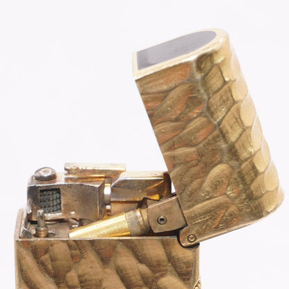 Dunhill Dome Lighter Gold plated with Black Lacquer_ Fully Working Condition