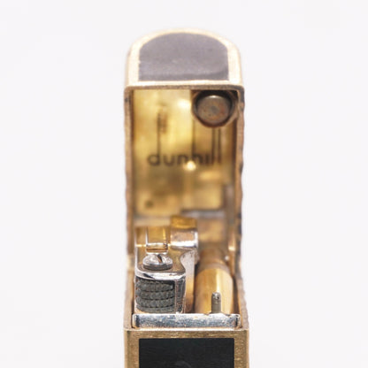 Dunhill Dome Lighter Gold plated with Black Lacquer_ Fully Working Condition