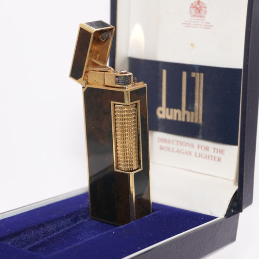 Dunhill Lighter Gold/Brown Lacquer_Ultrasonically Cleaned_WORKING