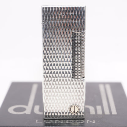 Dunhill Lighter Silver Diamond Pattern-Ultrasonically cleaned