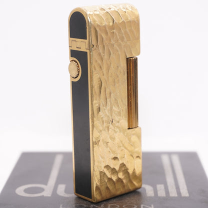 Dunhill Dome Lighter Gold plated with Black Lacquer_ Fully Working Condition