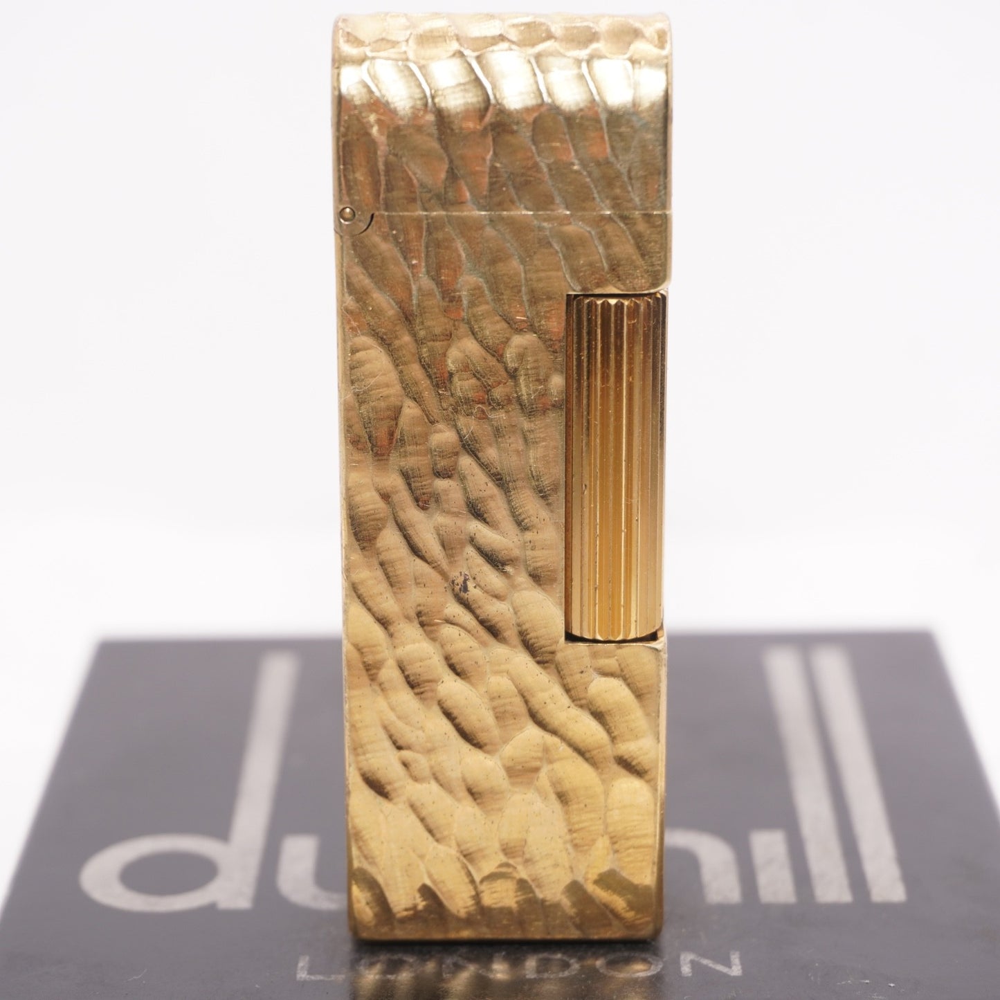 Dunhill Dome Lighter Gold plated with Black Lacquer_ Fully Working Condition