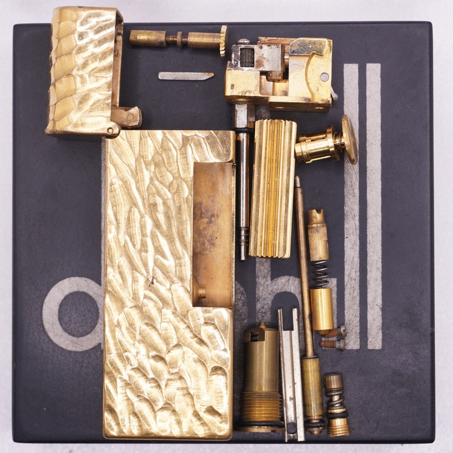 Dunhill Dome Lighter Gold plated with Black Lacquer_ Fully Working Condition