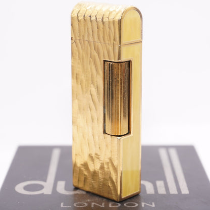 Dunhill Dome Lighter Gold plated with Yellow Lacquer_ Fully Working Condition
