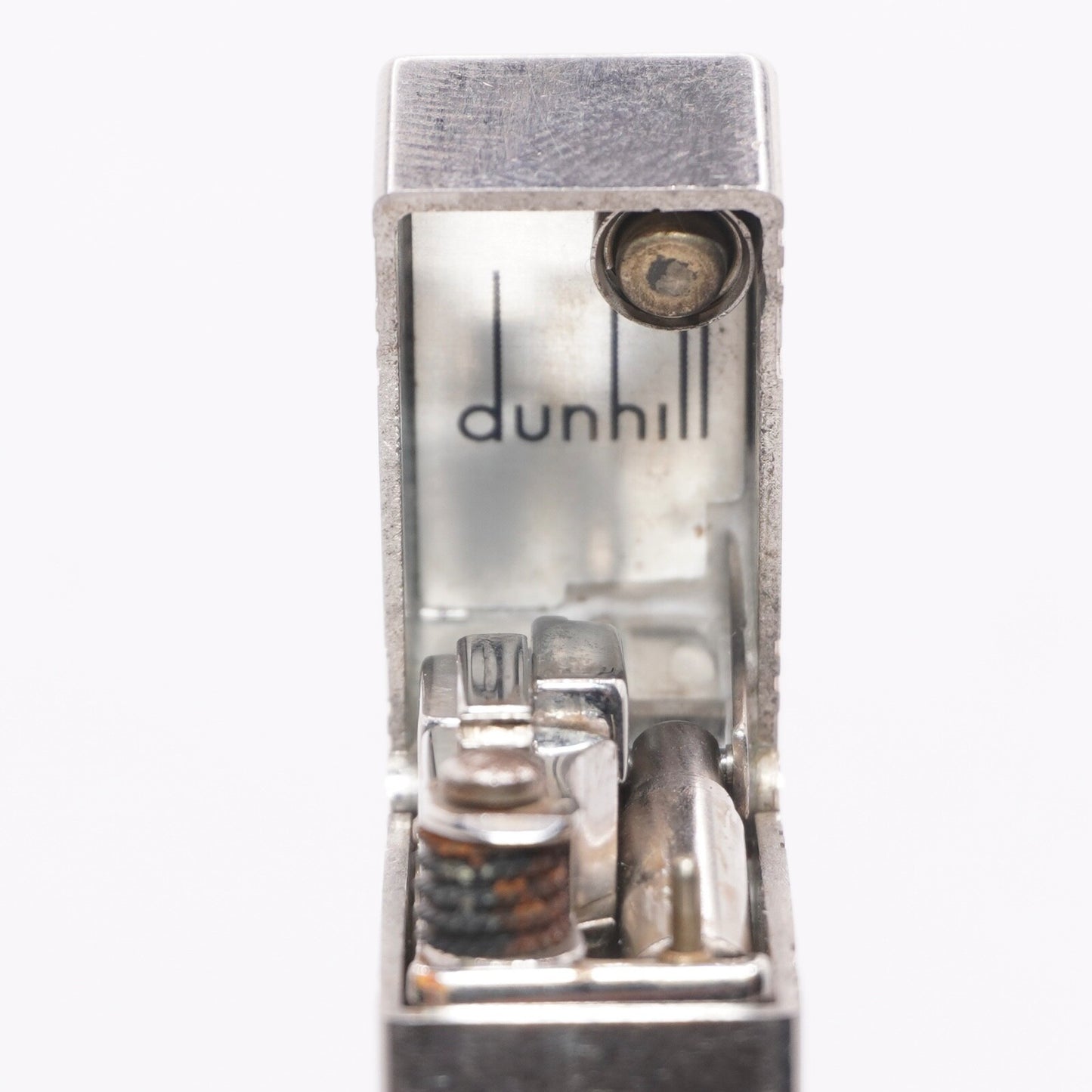 Dunhill Lighter Geometrical Pattern Chrome Plate_Ultrasonically cleaned _Working
