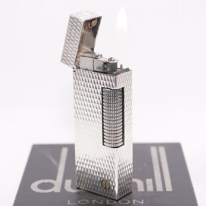 Dunhill Lighter Silver Diamond Pattern-Ultrasonically cleaned