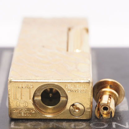 Dunhill Dome Lighter Gold plated with Black Lacquer_ Fully Working Condition