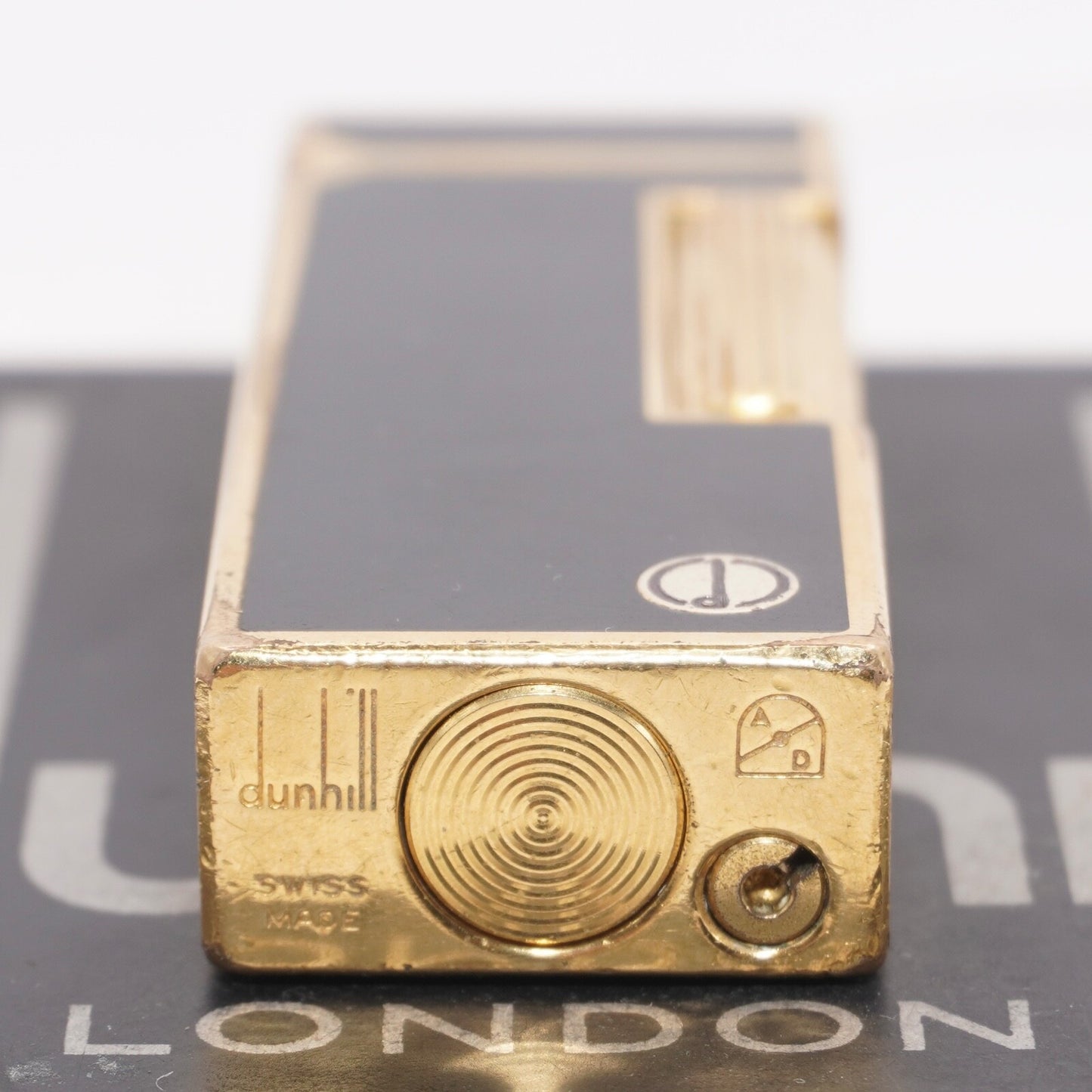Dunhill Lighter BLACK Crane Pattern with Accessorizes_Ultrasonically cleaned