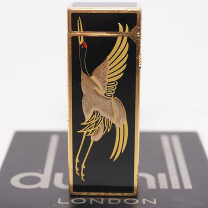 Dunhill Lighter BLACK Crane Pattern with Accessorizes_Ultrasonically cleaned