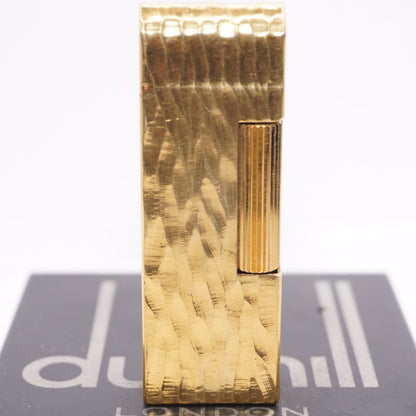 Dunhill Dome Lighter Gold plated with Yellow Lacquer_ Fully Working Condition