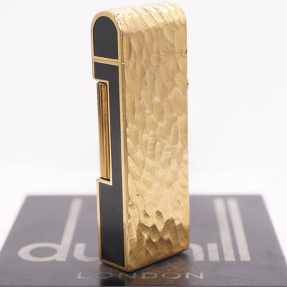 Dunhill Dome Lighter Gold plated with Black Lacquer_ Fully Working Condition