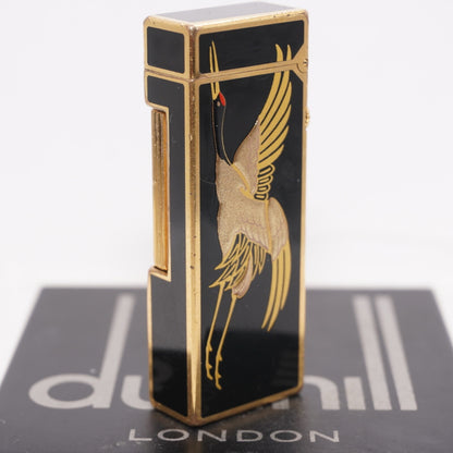 Dunhill Lighter BLACK Crane Pattern with Accessorizes_Ultrasonically cleaned