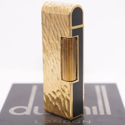 Dunhill Dome Lighter Gold plated with Black Lacquer_ Fully Working Condition