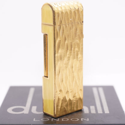 Dunhill Dome Lighter Gold plated with Yellow Lacquer_ Fully Working Condition