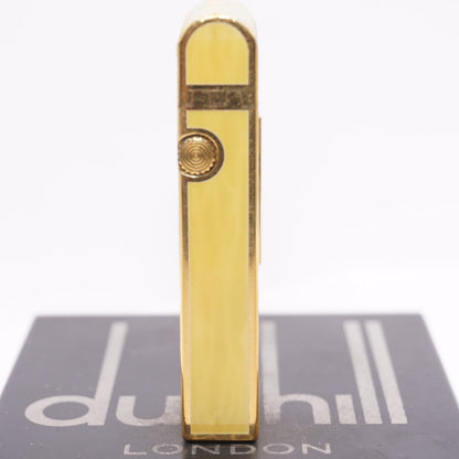 Dunhill Dome Lighter Gold plated with Yellow Lacquer_ Fully Working Condition
