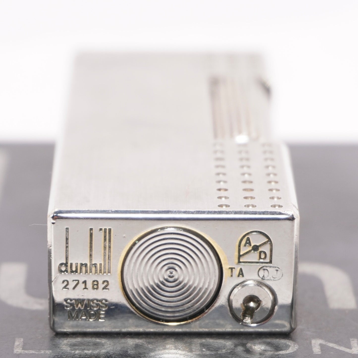 Dunhill Lighter Chromium plate Pindot Pattern_Ultrasonically cleaned _Working