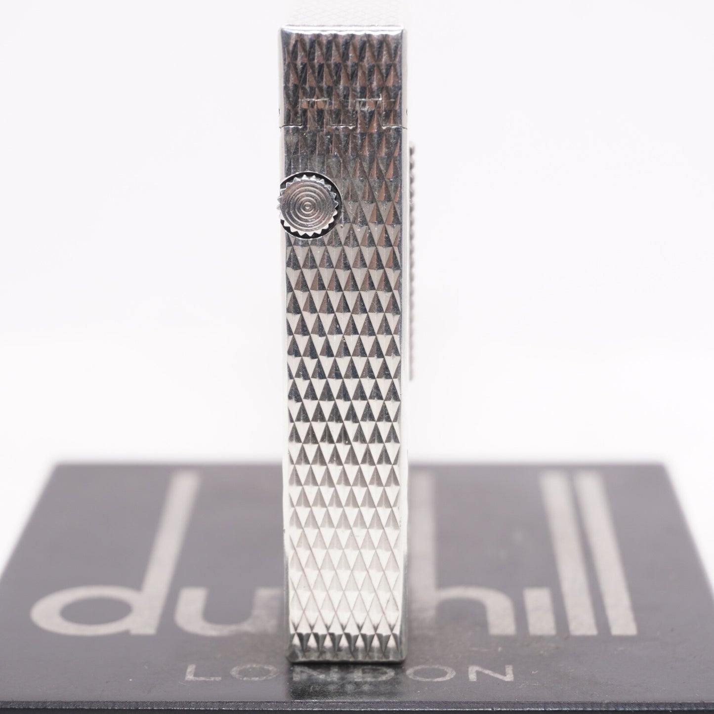 Dunhill Lighter Silver Diamond Pattern-Ultrasonically cleaned