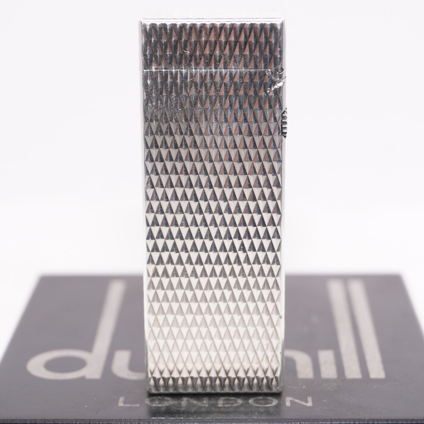 Dunhill Lighter Silver Diamond Pattern-Ultrasonically cleaned