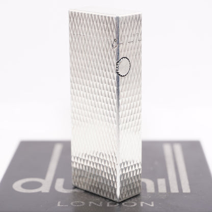 Dunhill Lighter Silver Diamond Pattern-Ultrasonically cleaned