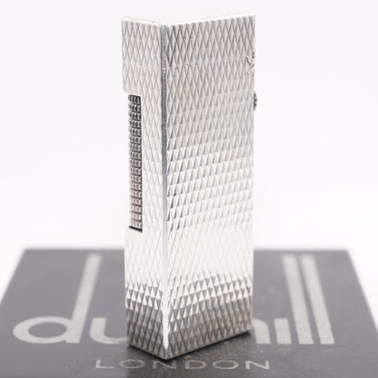 Dunhill Lighter Silver Diamond Pattern-Ultrasonically cleaned